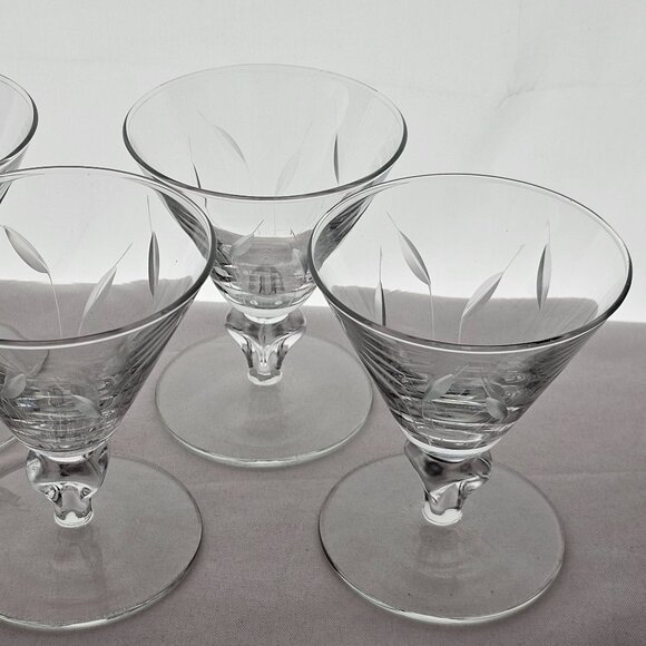 Libbey Simplicity Cocktail Champagne Coupes 4" set/4 vtg midcentury - Picture 5 of 8